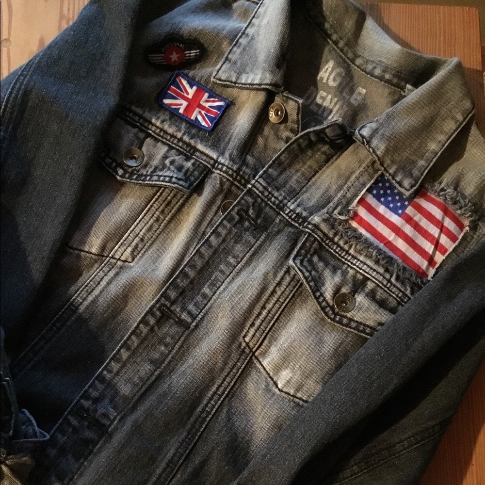 Black Distressed Jean Jacket